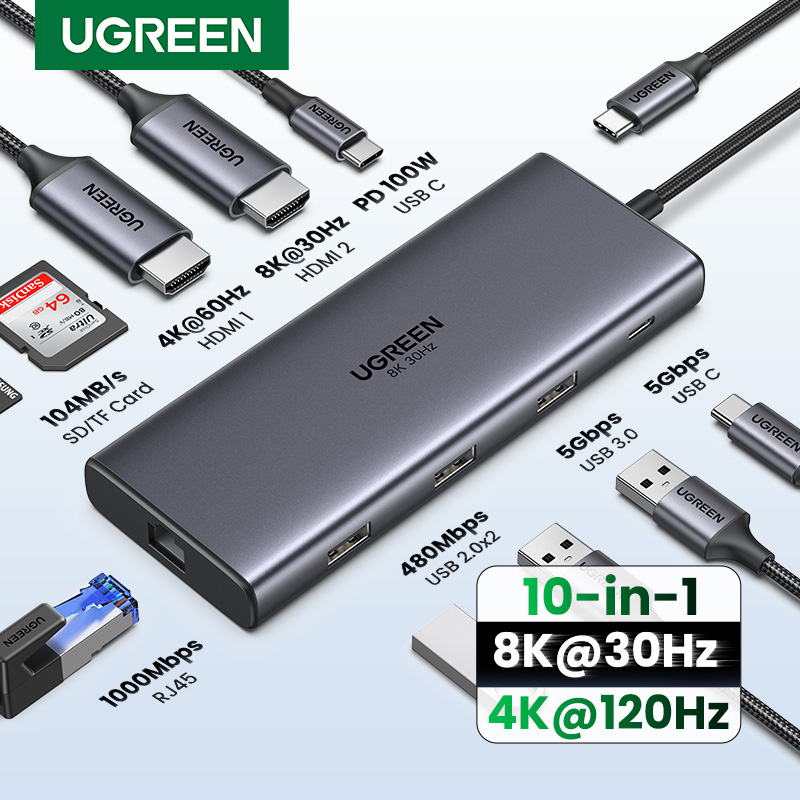 Portable Ssd Enclosure - UGREEN Doppio HDMI USB-C HUB 8K