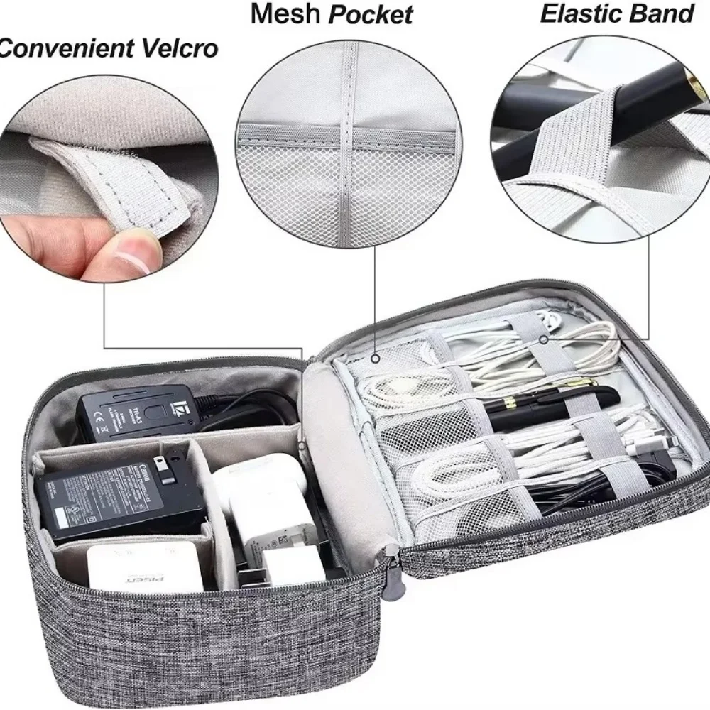 Tech Accessories Case - Borsa Portatile per Accessori Elettronici, Organizer