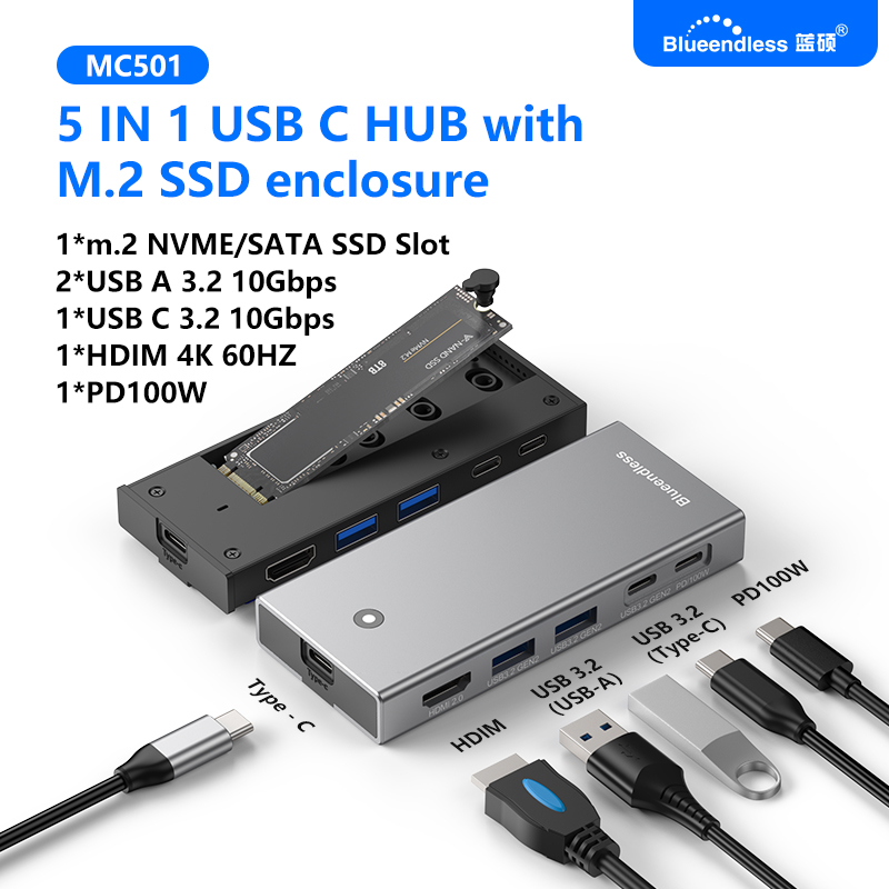 Portable Ssd Enclosure - Blueendless M2 Sata/NVMe SSD Enclosure USB