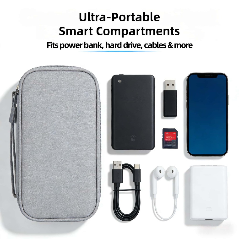 Tech Accessories Case - Custodia Organizer Elettronica Portatile Impermeabile Antiurto